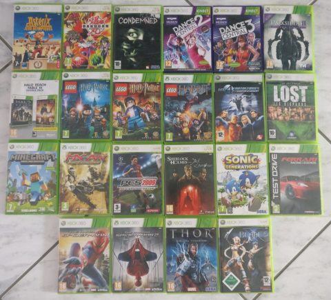 Lot de 22 jeux Xbox 360 de juillet 2019.